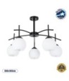GLOBOSTAR® LUNA 01088 Μοντέρνο Φωτιστικό Οροφής με Ντουί 5 x E27 AC 220-240V IP20 - Λευκό & Μαύρο - Μ60 x Π60 x Υ43cm